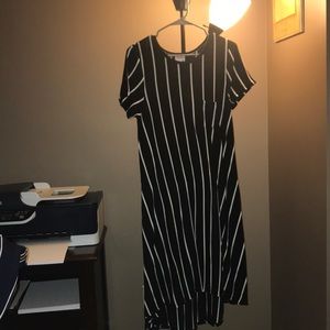 Black and white striped dress